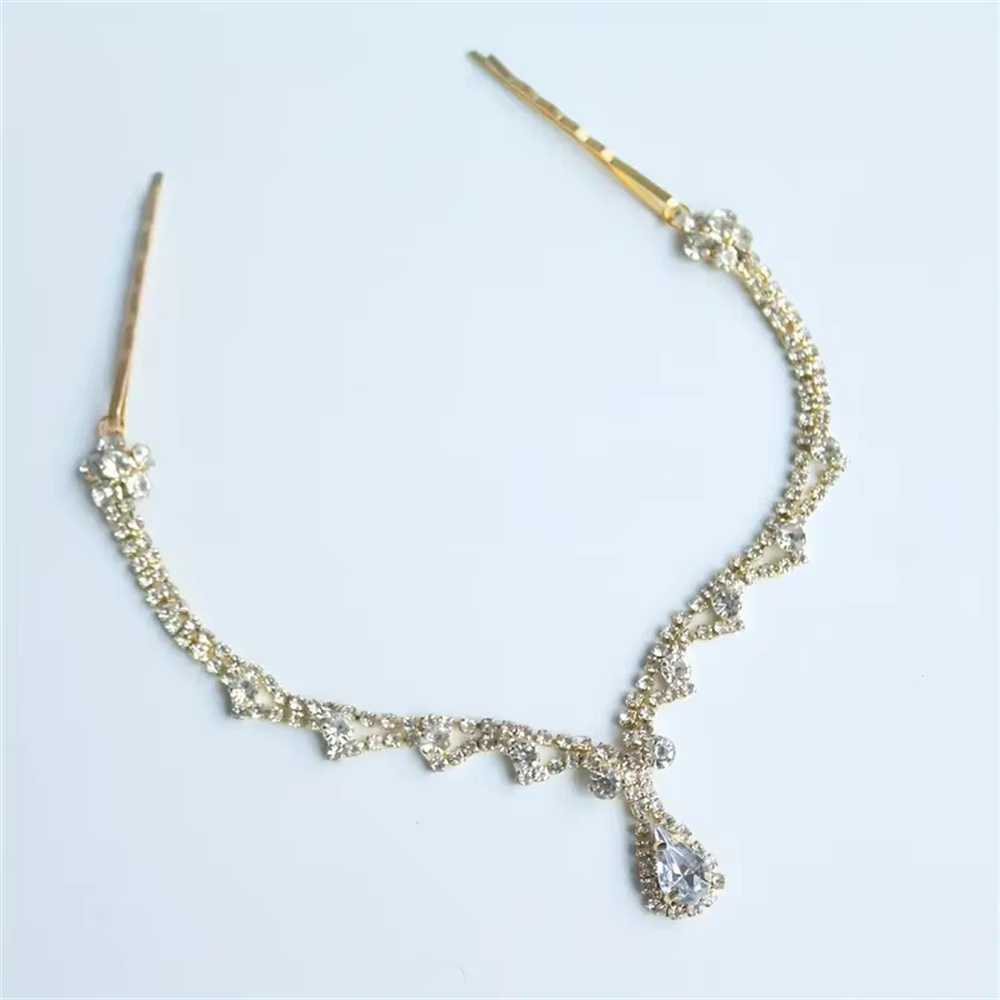 Bling Indian Shiny Pendant Forehead Chain Jewelry Tiara Headpiece Bridal Head Hair Wedding Crystal Headwear Accessories Gift