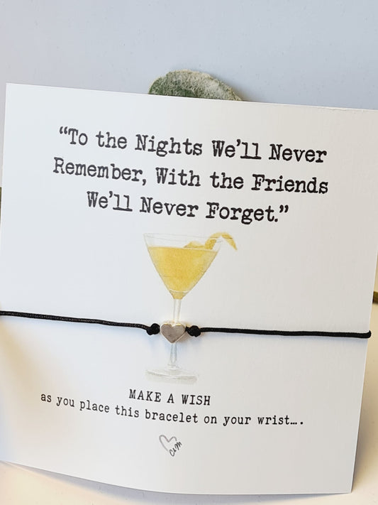 Girls Trip Wish Bracelet: 'To the Nights We'll Never Remember' - Girls weekend, Girls holiday