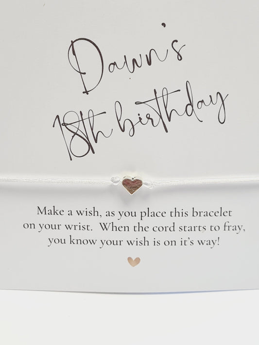 Pack of 10 Birthday Wish charm bracelet - Party-Goodie bag filler - Personalised