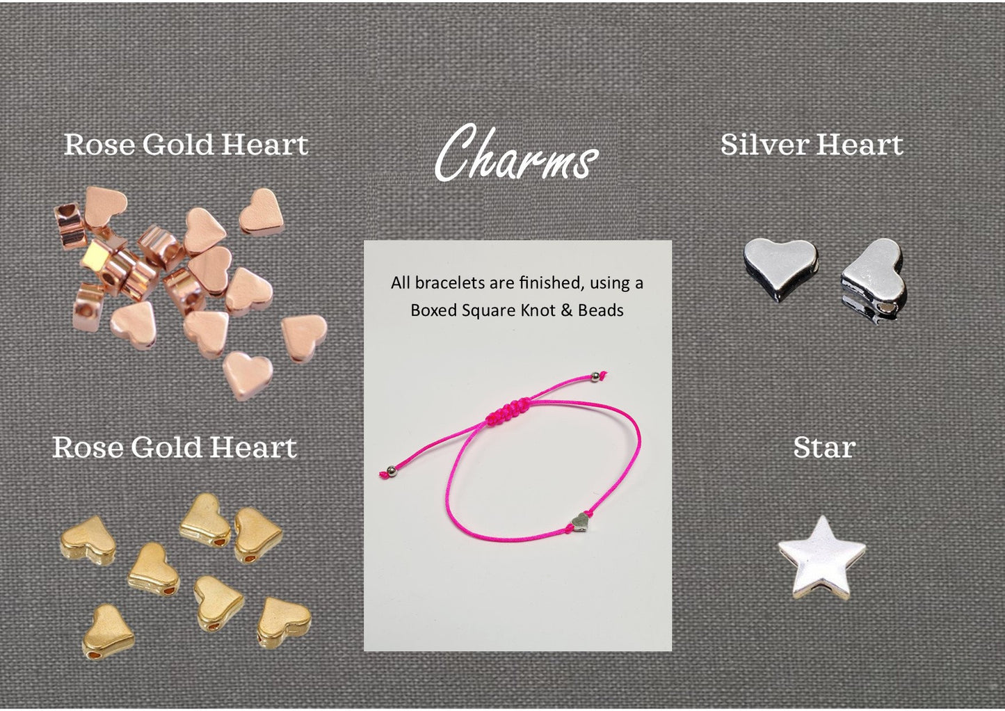 Birthday Party Wish String Rose Gold Heart Wish Bracelet: Personalised