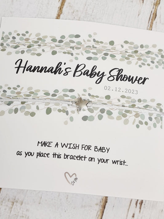 Baby Shower Wish Bracelet, wish string personalised