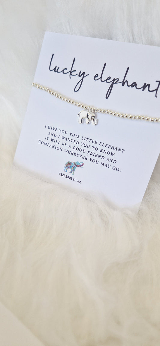 Silver Plated Elephant Charm Bracelet: Lucky Travel Gift