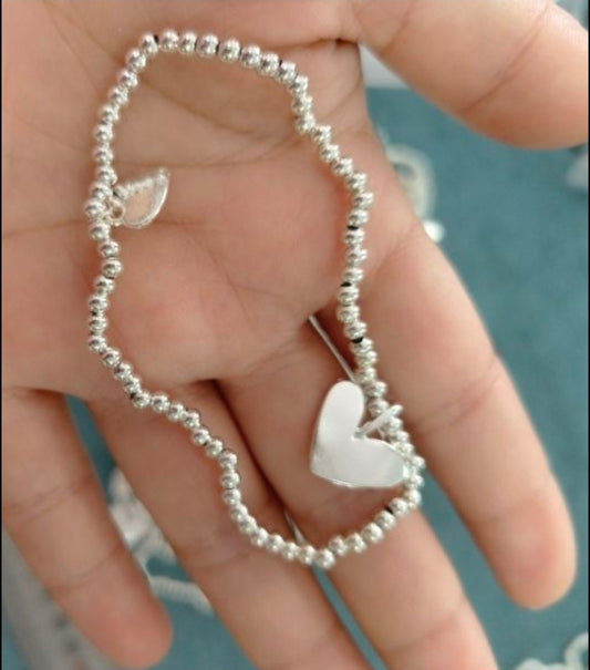 40th, 40, Forty, Birthday Silver Plated Charm Bracelet with Heart personalised