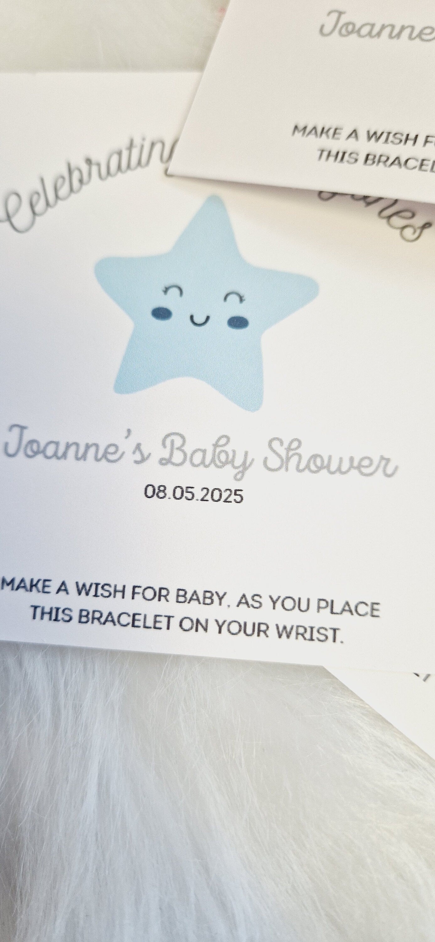 Baby Shower Star I Pink I Blue I Yellow - Personalised Baby Shower Wish Bracelet, Mummy to Be, Charm String Bracelet, Personalised Gift Luk8
