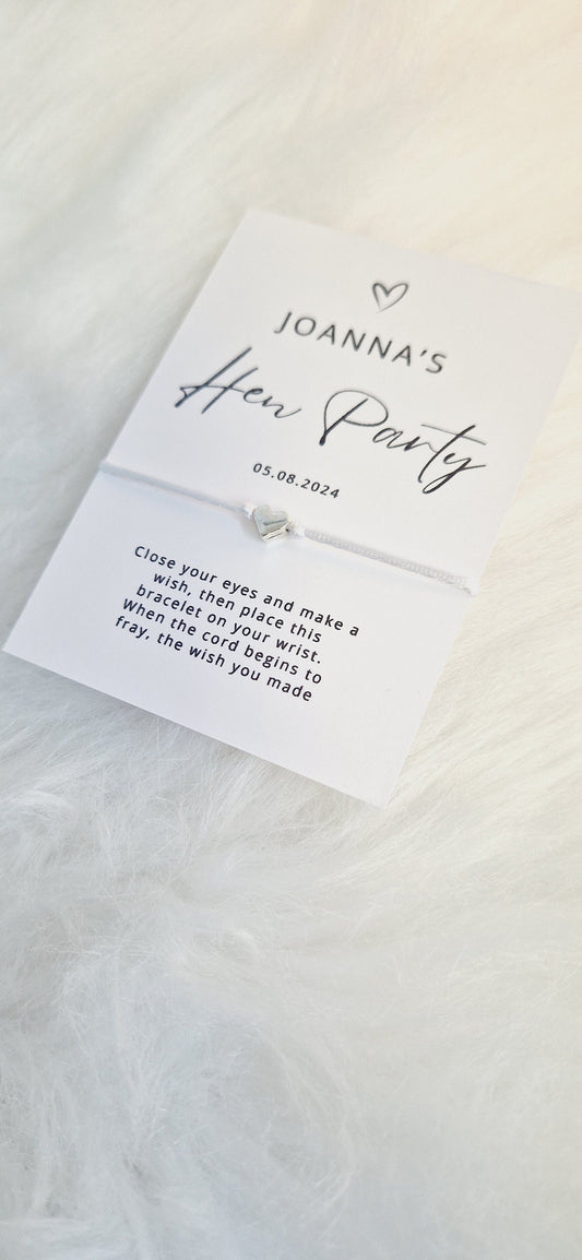 Personalized Hen Party Wish Bracelet: Bride Tribe Favor