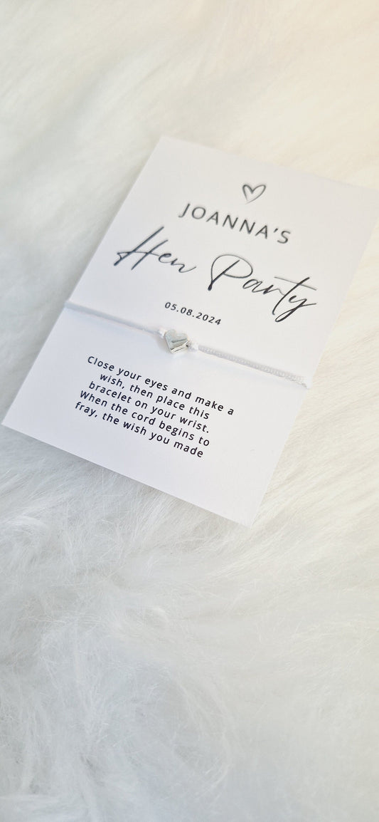 Personalized Hen Party Wish Bracelet: Bride Tribe Favor