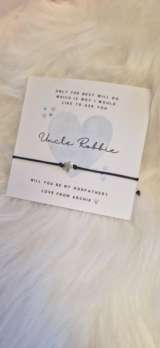 Personalised Godfather Wish Bracelet: Christening Gift