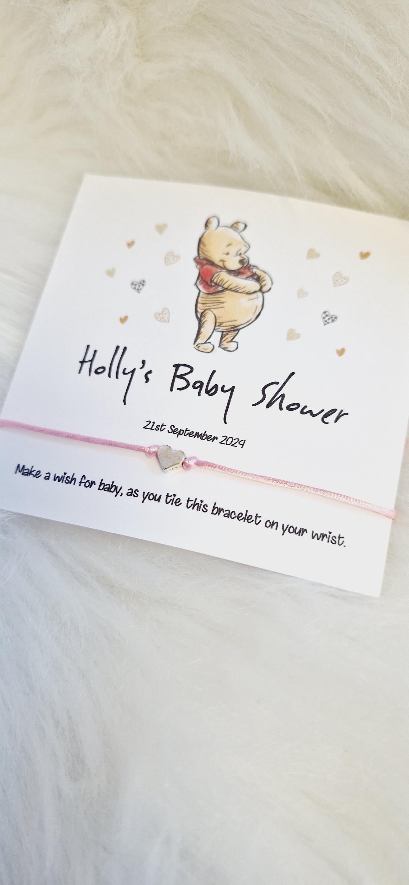 Winnie the Pooh | Teddy Bear | Wish Bracelet - Perfect Baby Shower Gift | New mum Gift | Mummy Gift | Charm Bracelet | Baby Sprinkle pt6