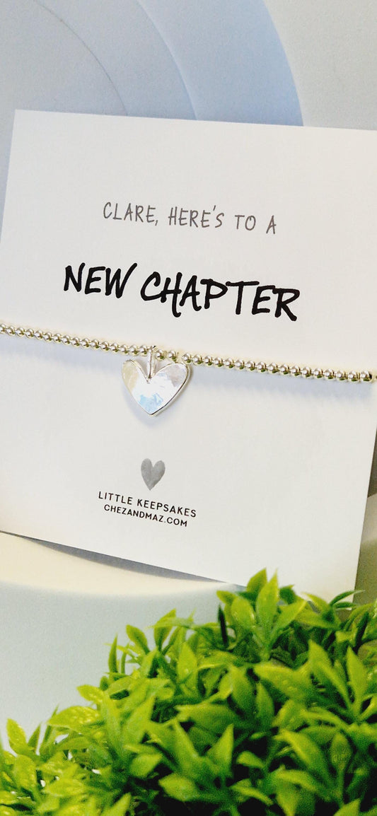 New Chapter Silver Bracelet: Heart Charm, New Beginnings Gift