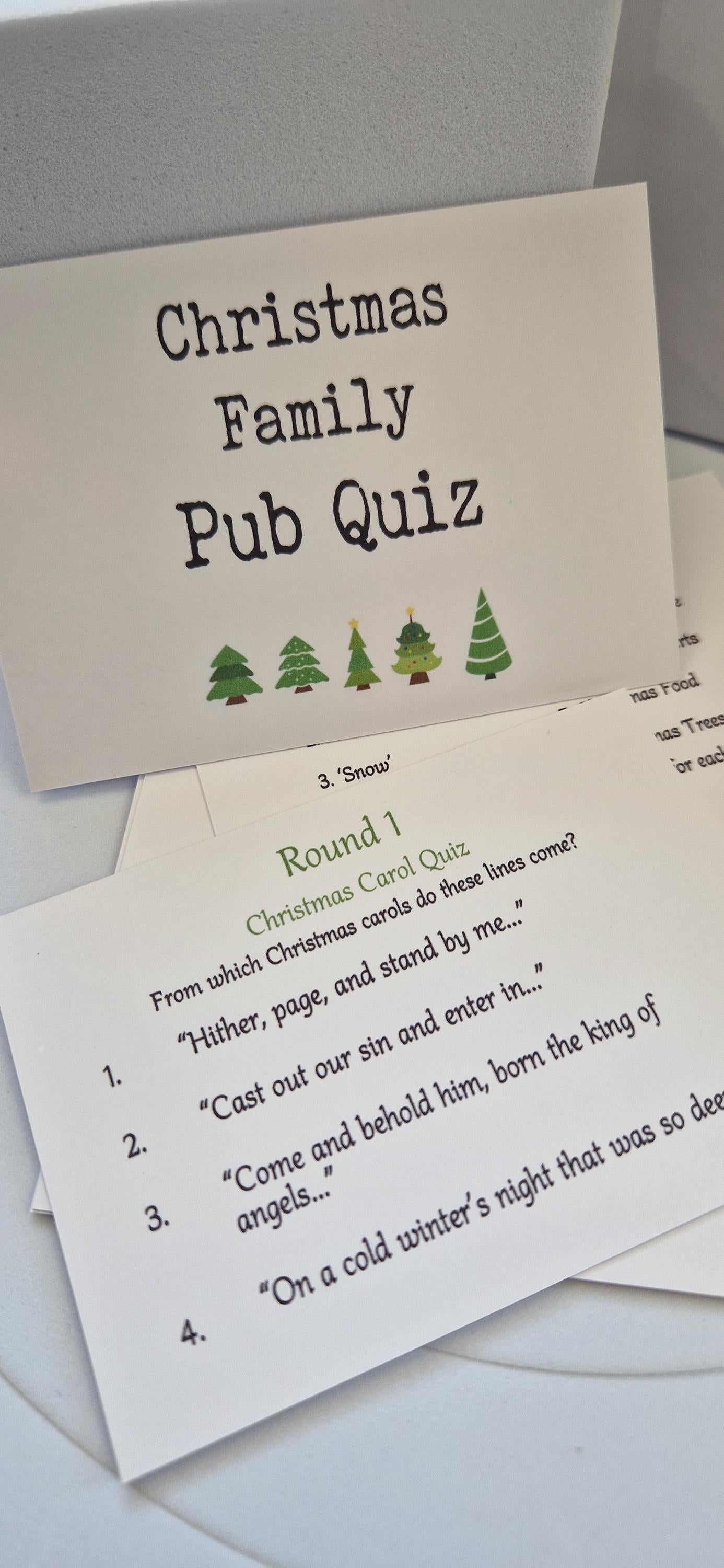 Christmas Family Pub Quiz Game: Festive Stocking Filler - Table Games - Dinner Games