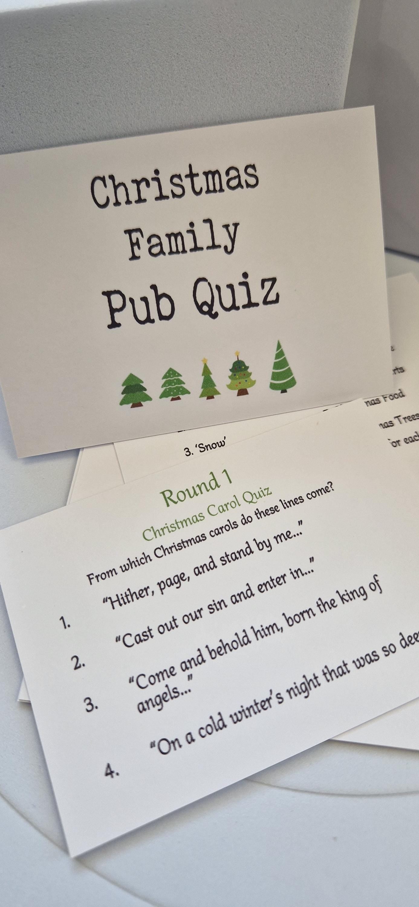 Christmas Family Pub Quiz Game: Festive Stocking Filler - Table Games - Dinner Games