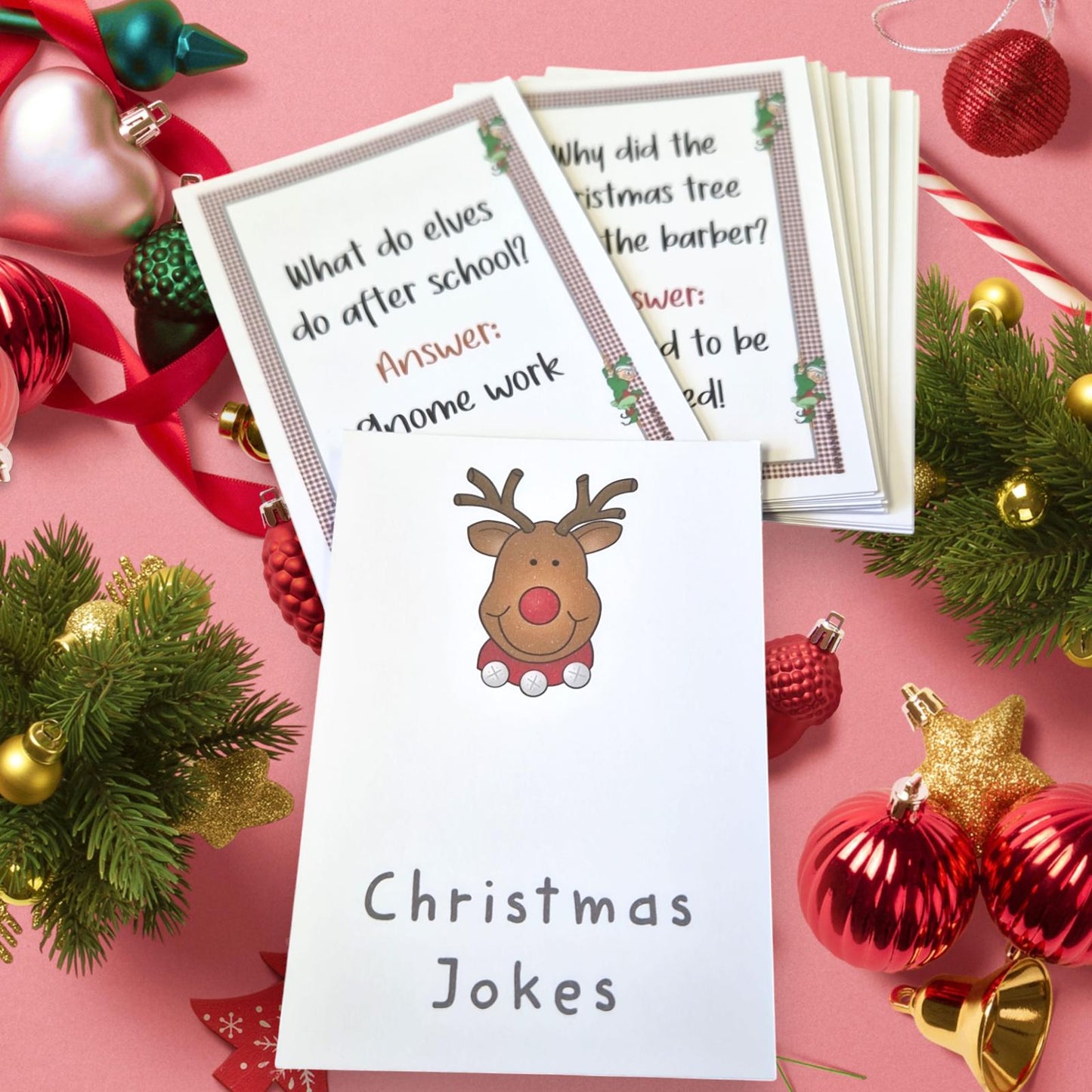Children's Kids Christmas Jokes 20, Cracker/Stocking Fillers I Table Decor I Advent Calendar Filler I Christmas Crackers Craft I Festive Fun