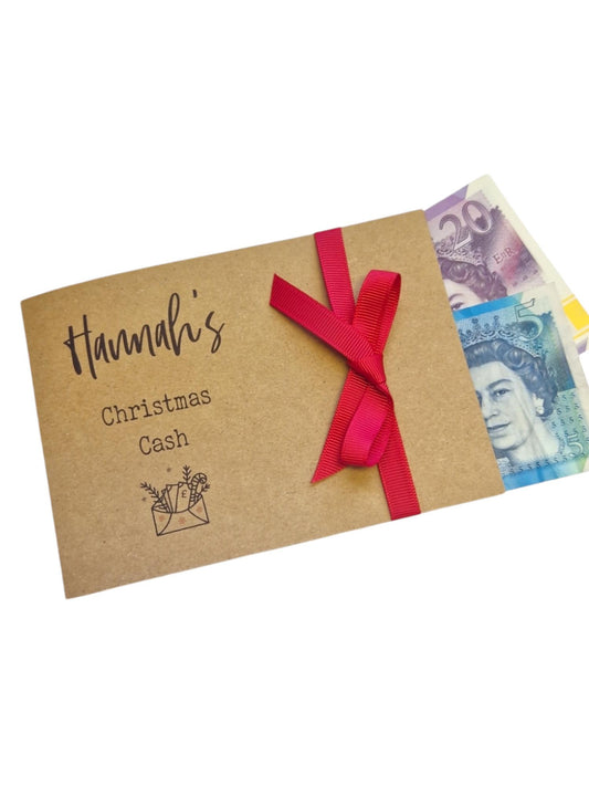 Personalised Christmas Cash Envelope, Festive Fund, Christmas Money Gifting, Gift Vouchers, Gift Card, Gifting Tickets, Kids Xmas Cash Gifts