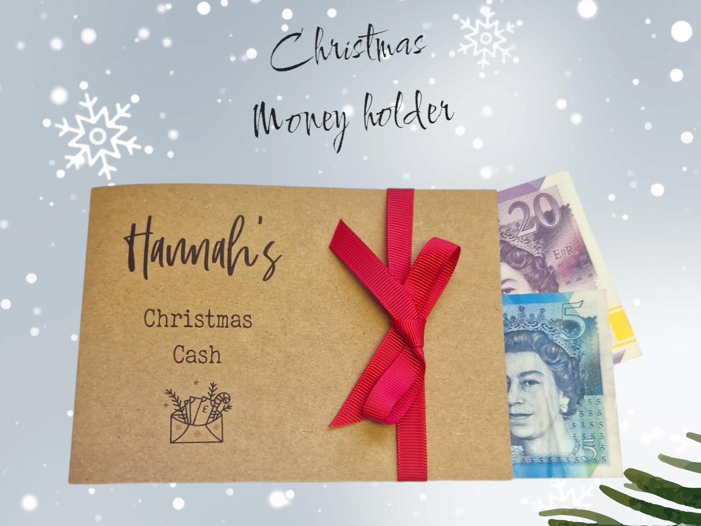 Personalised Christmas Cash Envelope, Festive Fund, Christmas Money Gifting, Gift Vouchers, Gift Card, Gifting Tickets, Kids Xmas Cash Gifts