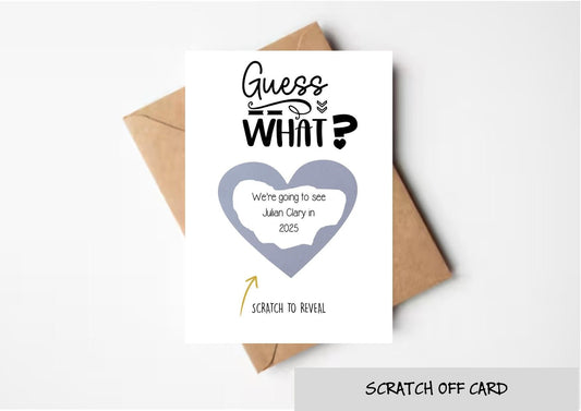Scratch off Card Guess What Surprise Reveal Scratch Card, Holiday Reveal, Concert Tickets Reveal, Birthday, Christmas Surprise Card sc125