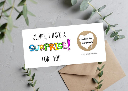 Personalised Surprise I Holiday I Birthday Scratch To Reveal Voucher, Special Birthday Surprise Scratch Card I Any Age I Surprise - 1d