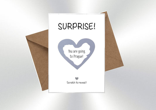 Personalised Surprise Scratch Off Card: Birthday, Holiday Reveal, Surprise gift, Concert, Gig