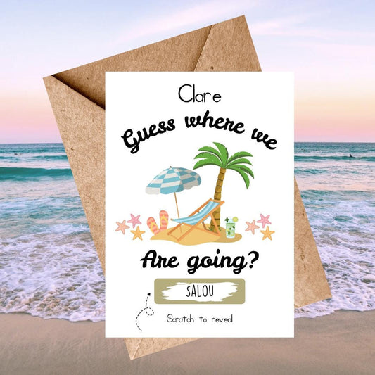 Scratch off Card Guess Where we're going? Surprise Reveal Scratch Card, Holiday Reveal, Trip, Travel, Holiday Surprise Card sc128