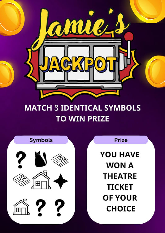 Personalised Scratch to Reveal Card: Surprise Gift Voucher, lottery scratch, jackpot