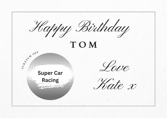 Personalised Classy Birthday Scratch To Reveal Voucher, Special Birthday Surprise Scratch Card, Customised, Birthday ticket, add event