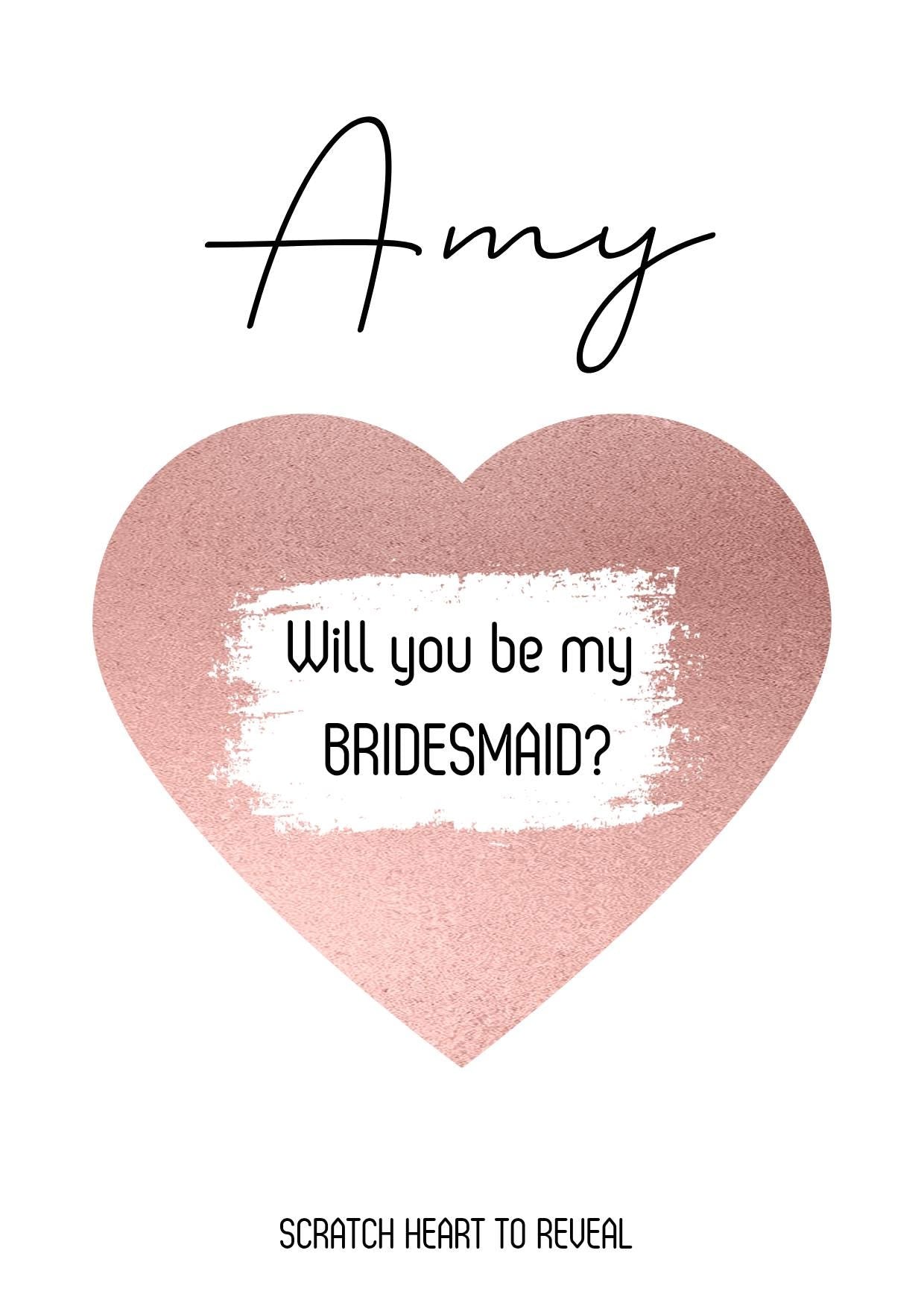Scratch off Card Bridesmaid, Flower Girl, Maid of Honour Surprise Reveal Scratch Card, wedding Surprise Card sc125