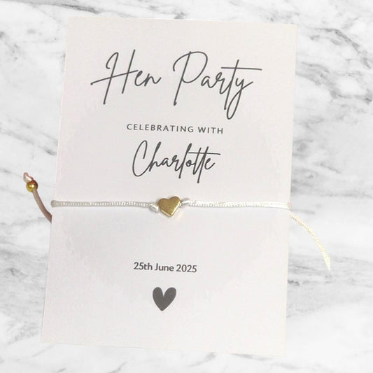 Hen Party, Baby Shower Wish Bracelets - Personalised - Goodie Bag Filler - Hen Weekend, Hen Do, Girls Weekend I Sten Do - CS3
