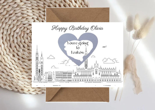 Personalised Krakow Trip Reveal Scratch Card: Birthday Surprise