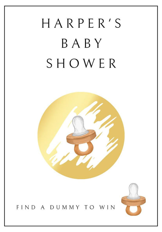 Baby Shower Scratch Off Game: Gender Neutral Cards, Find the dummy, Personalised