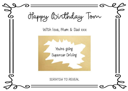 Personalized Birthday Scratch To Reveal Card: Surprise Gift Voucher