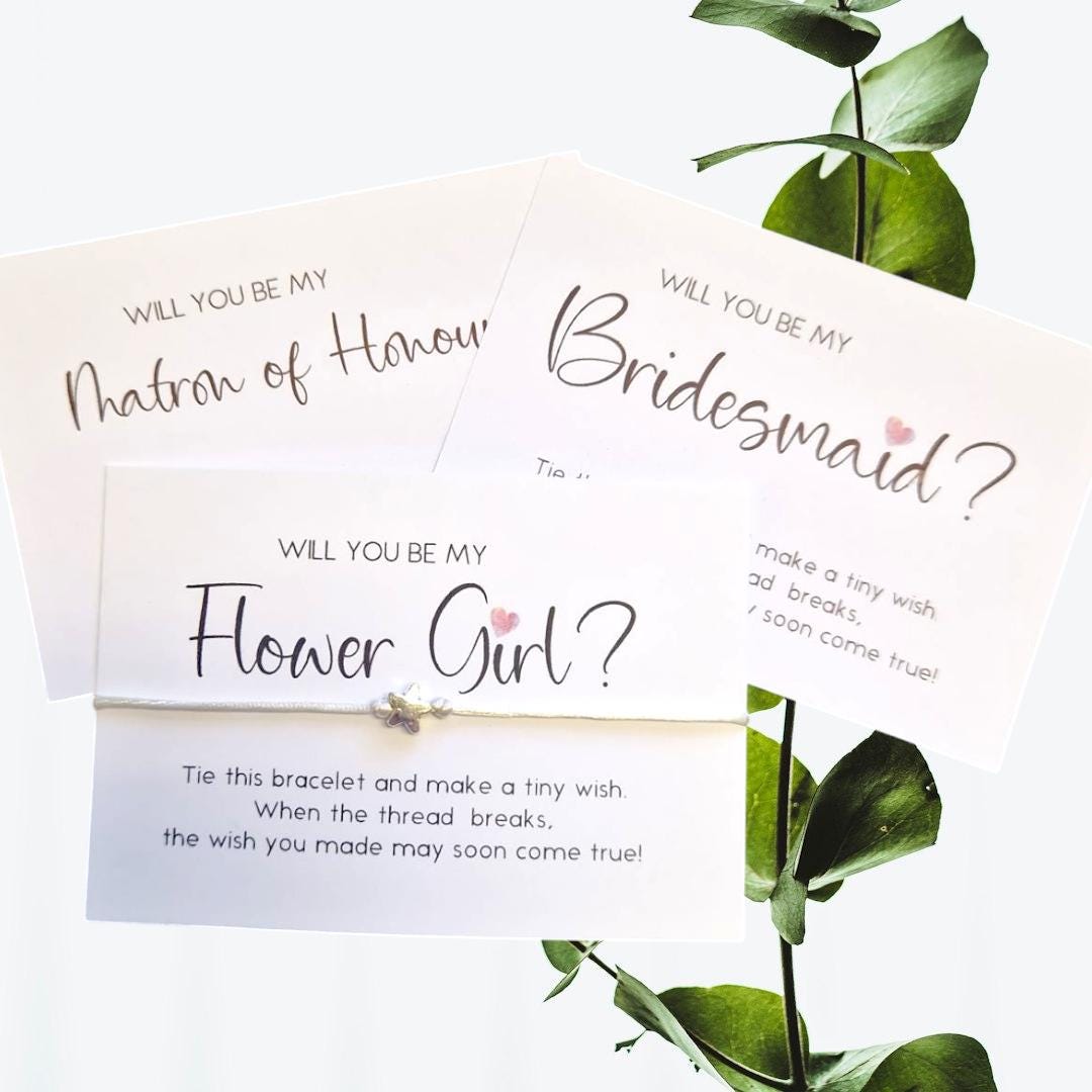 Will you be my Bridesmaid -Maid of Honour - Flower Girl request - proposal | Bridesmaid bracelet | Wedding favour |