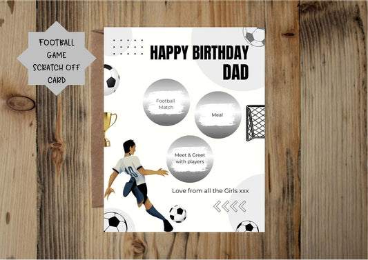 Personalised Surprise Football Game, Football Match, Birthday Scratch To Reveal Voucher, Special Birthday Surprise Scratch Card, Any age FB4