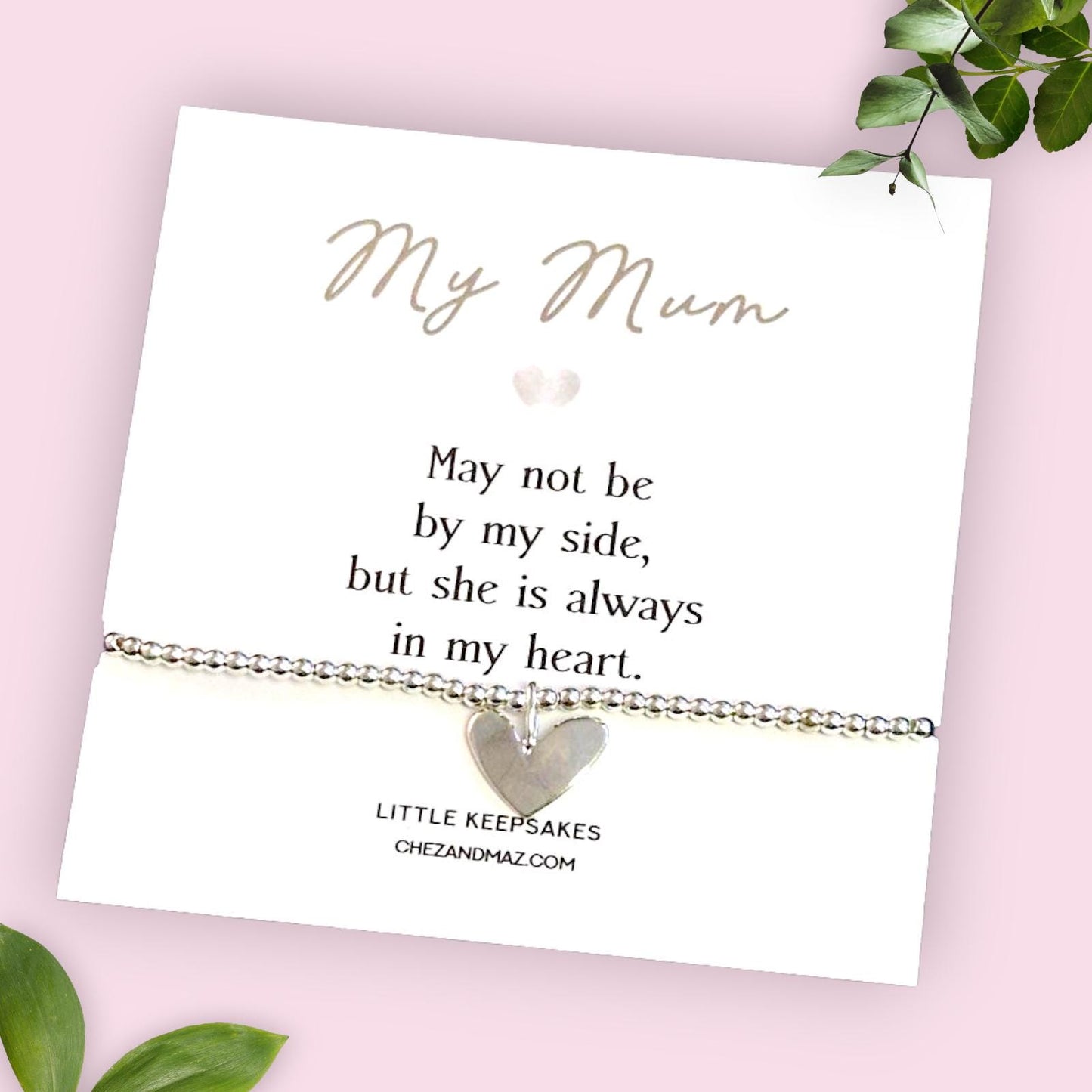 Loss of Mum Silver Plated Bracelet, In Loving Memory of Mum Gift, Sympathy Bracelet, Memorial Jewellery, Bereavement Keepsake for Mother