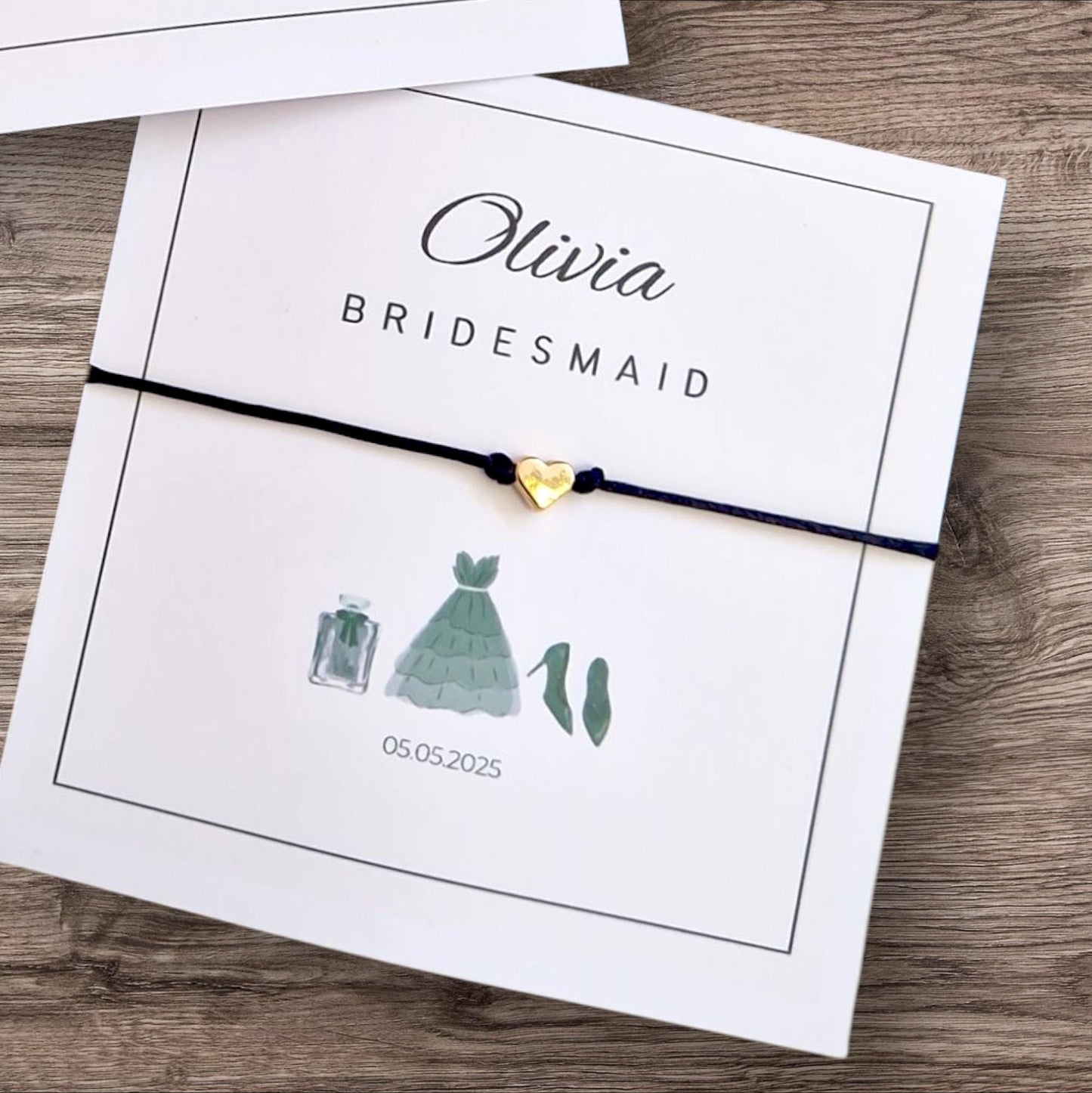 Bridesmaid Wish Bracelet: Heart Charm, Wedding Jewelry Gift