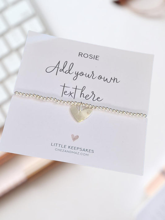 Customised Silver Plated Bracelet, own words, Greeting Card For Friend, Birthday Gift, Custom Cards, Personalised Gift Bridesmaid, Teacher