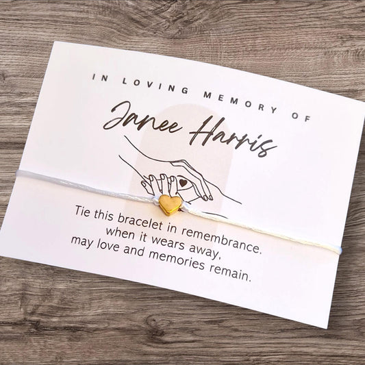 In Loving Memory Wish Bracelet: Sympathy Gift Keepsake I Personalised