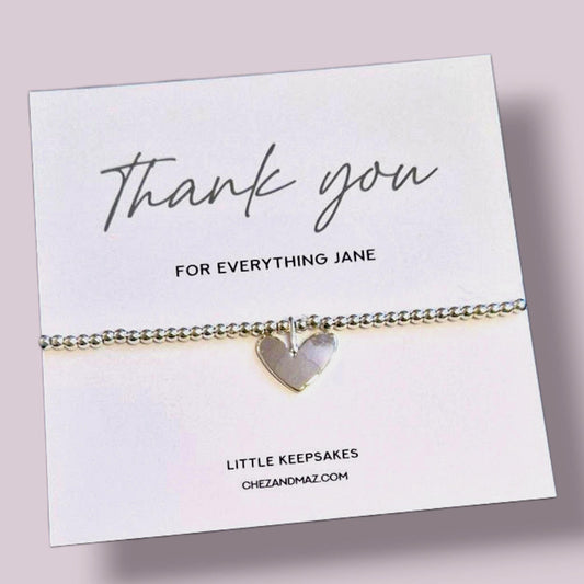 Thank you for everything Personalised Silver Plated Charm Bracelet: Thank You Gift