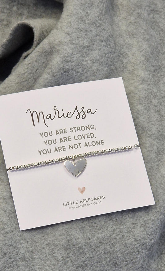 Inspirational Charm Bracelet: You Are Strong, Loved, Not Alone - Personalised