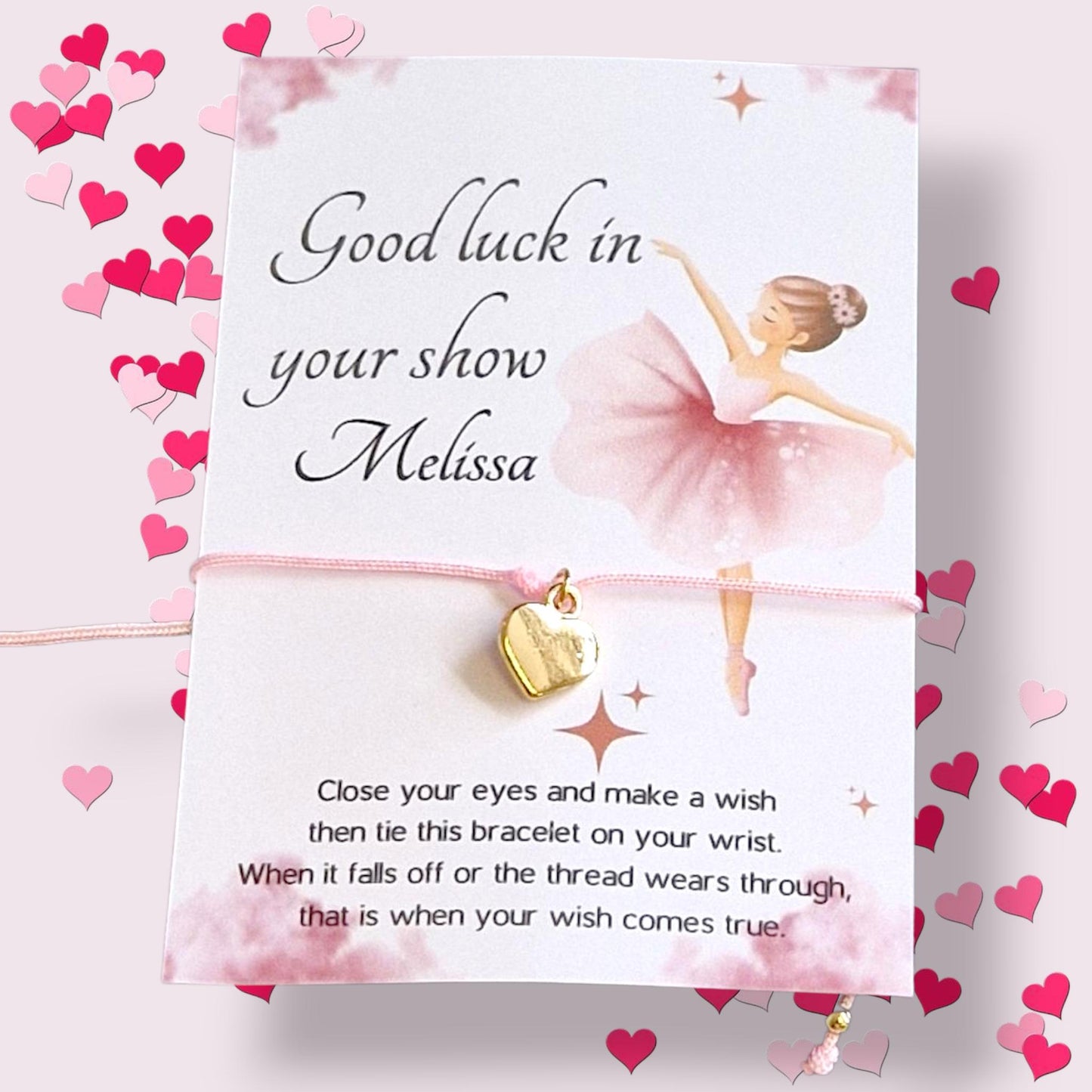 Thank You Wish Bracelet: Heart Charm, Friendship Gift