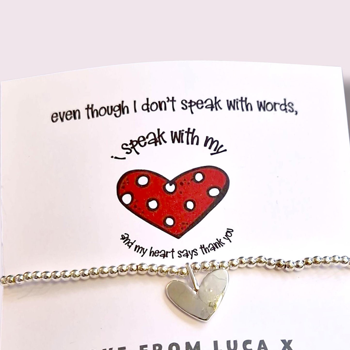 Teacher Thank You Bracelet: Silver Plated Autism Awareness Jewellery - Non verbal
