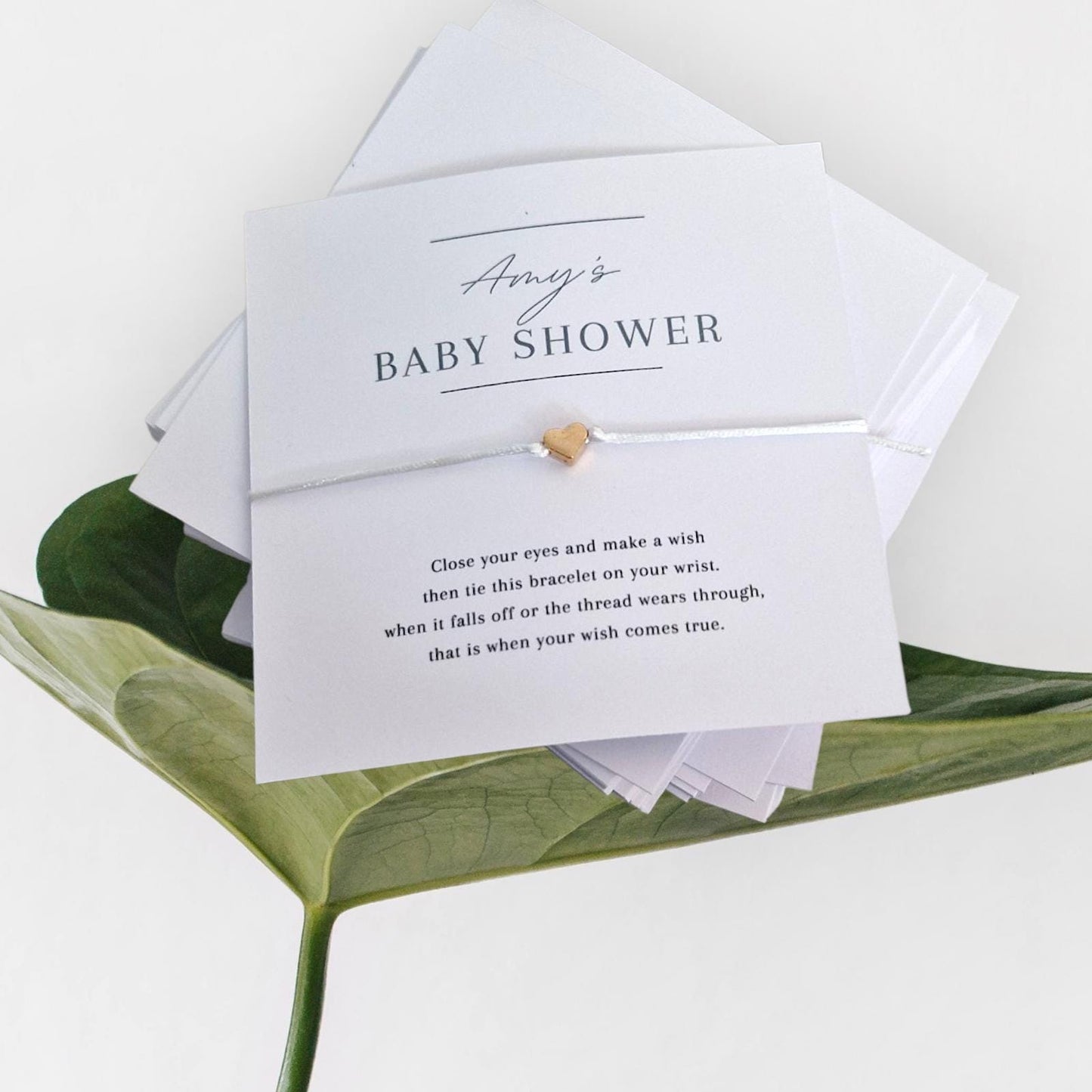 Personalised Baby Shower Wish Bracelet: Charm Keepsake- Gender neutral