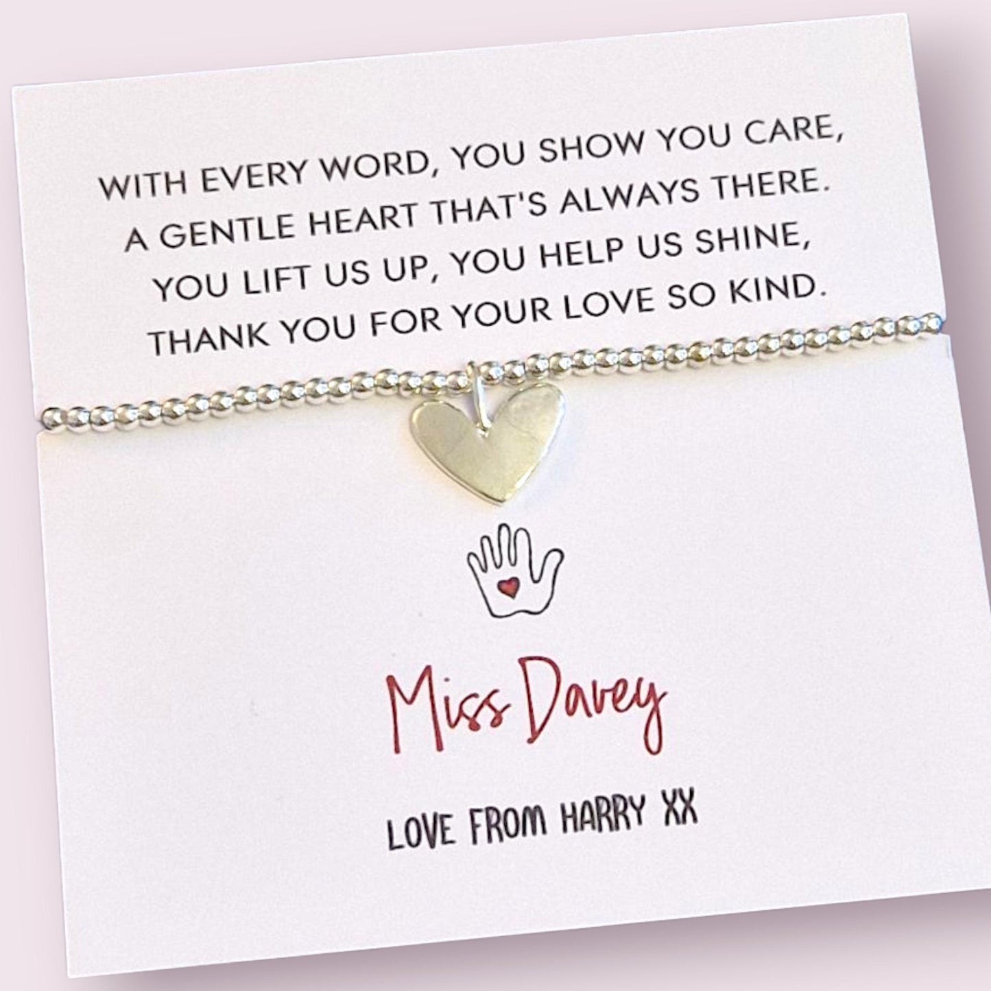 Teach with Love Silver Plated Teacher Charm Bracelet