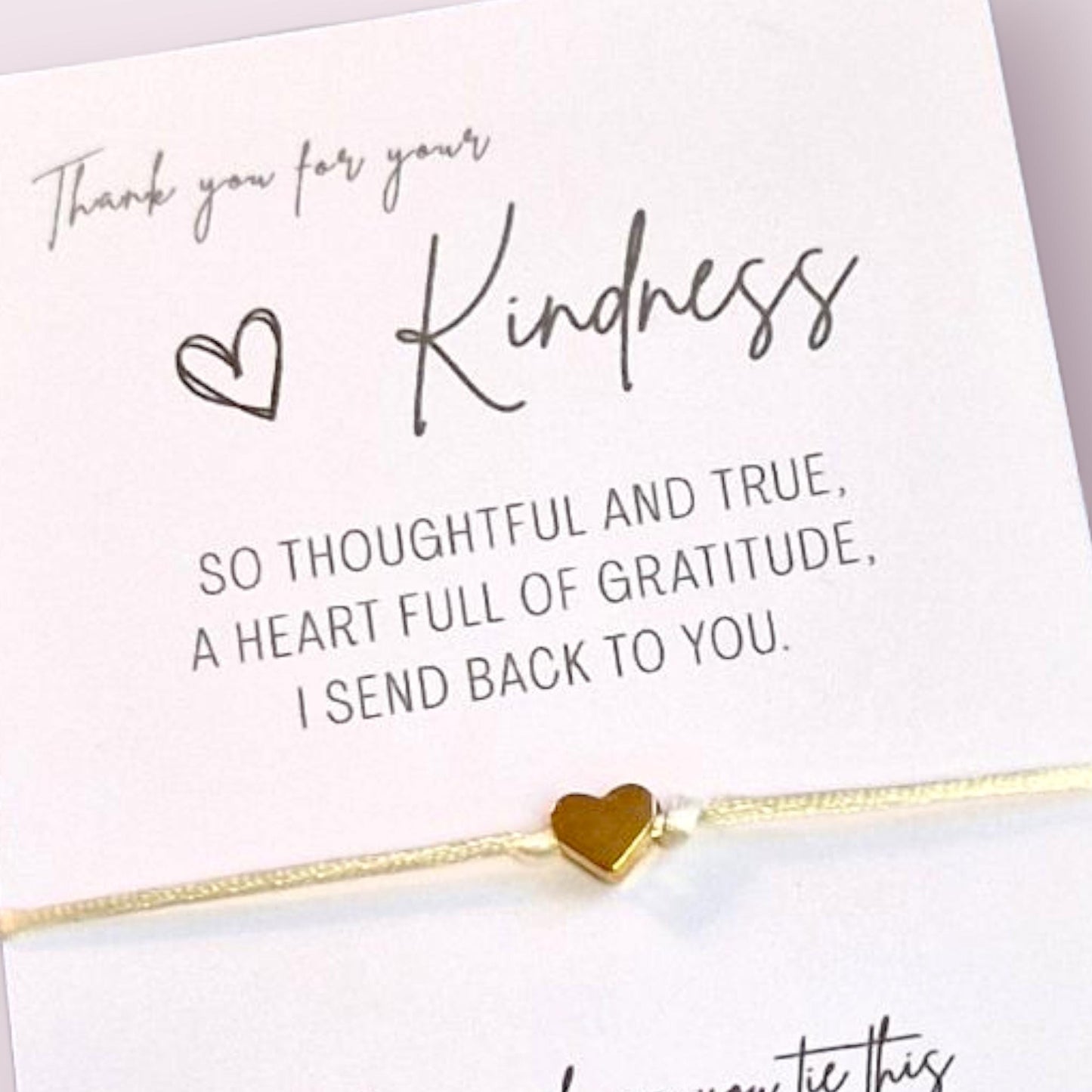 Kindness Wish Bracelet: Heart Charm Thank You Gift