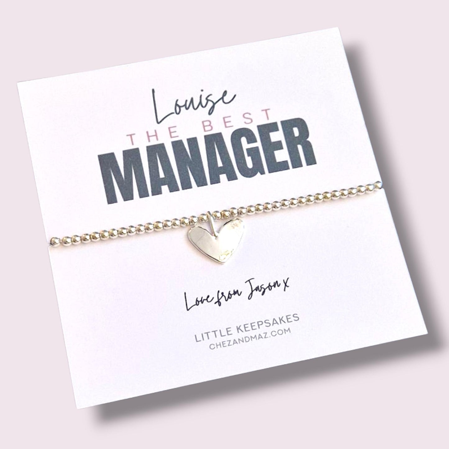 Best Manager Bracelet – Silver Plated Charm Gift, Appreciation Jewellery, Thank You Boss Gift, Office Farewell or Promotion Gift