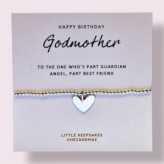 Godmother Silver-Plated Heart Bracelet: Guardian Angel Gift