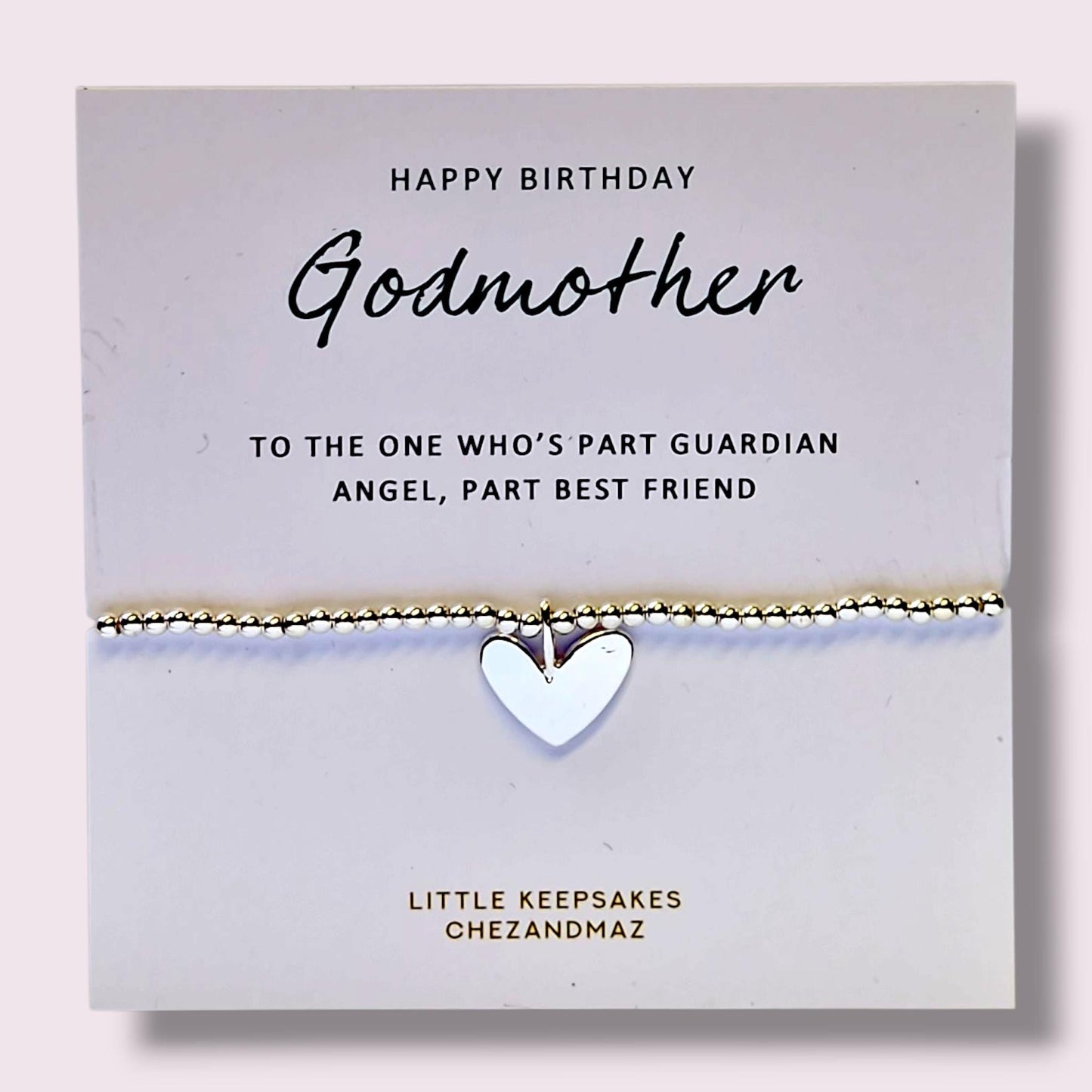 Godmother Silver-Plated Heart Bracelet: Guardian Angel Gift