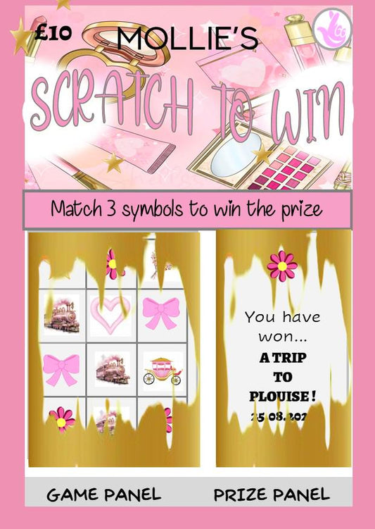 PLouise Pink Inspired Scratch to Reveal Card: Glam Makeup Gift Voucher - Surprise Gift - Empire