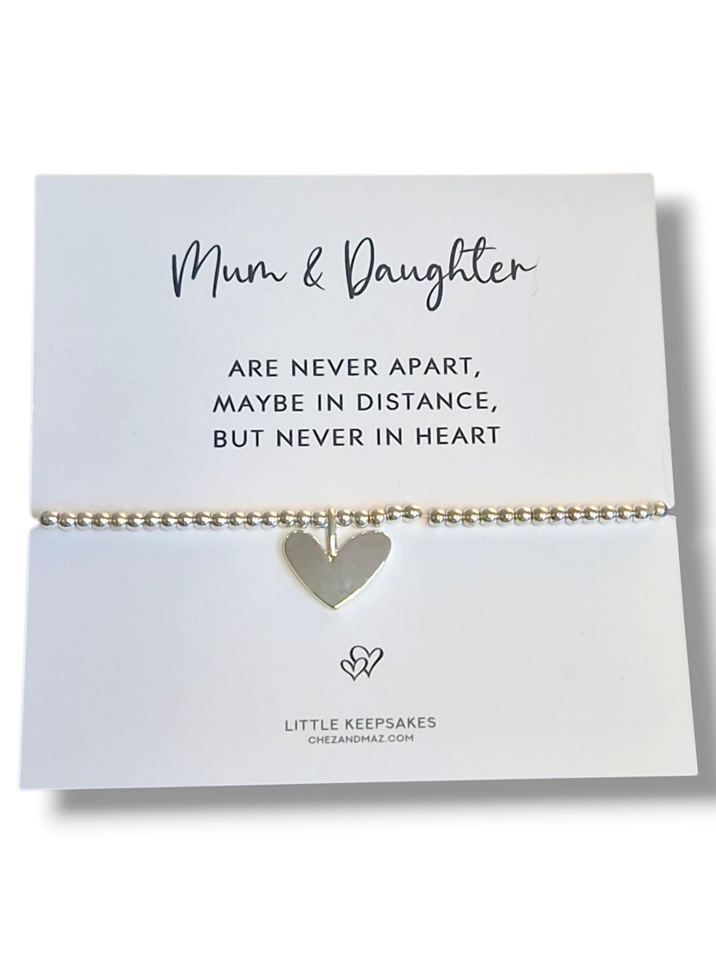 Silver Plated Mum & Daughter Heart Charm Bracelet: Mother-Daughter Jewelry Gift