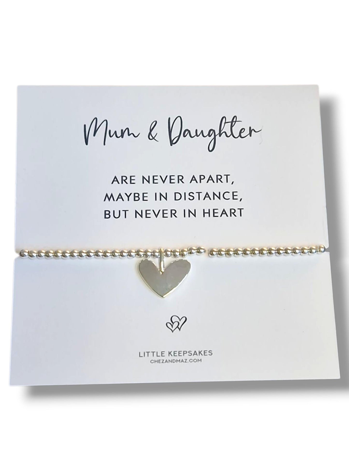 Silver Plated Mum & Daughter Heart Charm Bracelet: Mother-Daughter Jewelry Gift