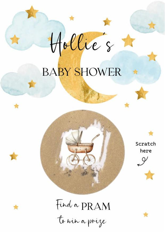 Personalized Baby Shower Scratch Off Game: Gender Neutral Party Activity