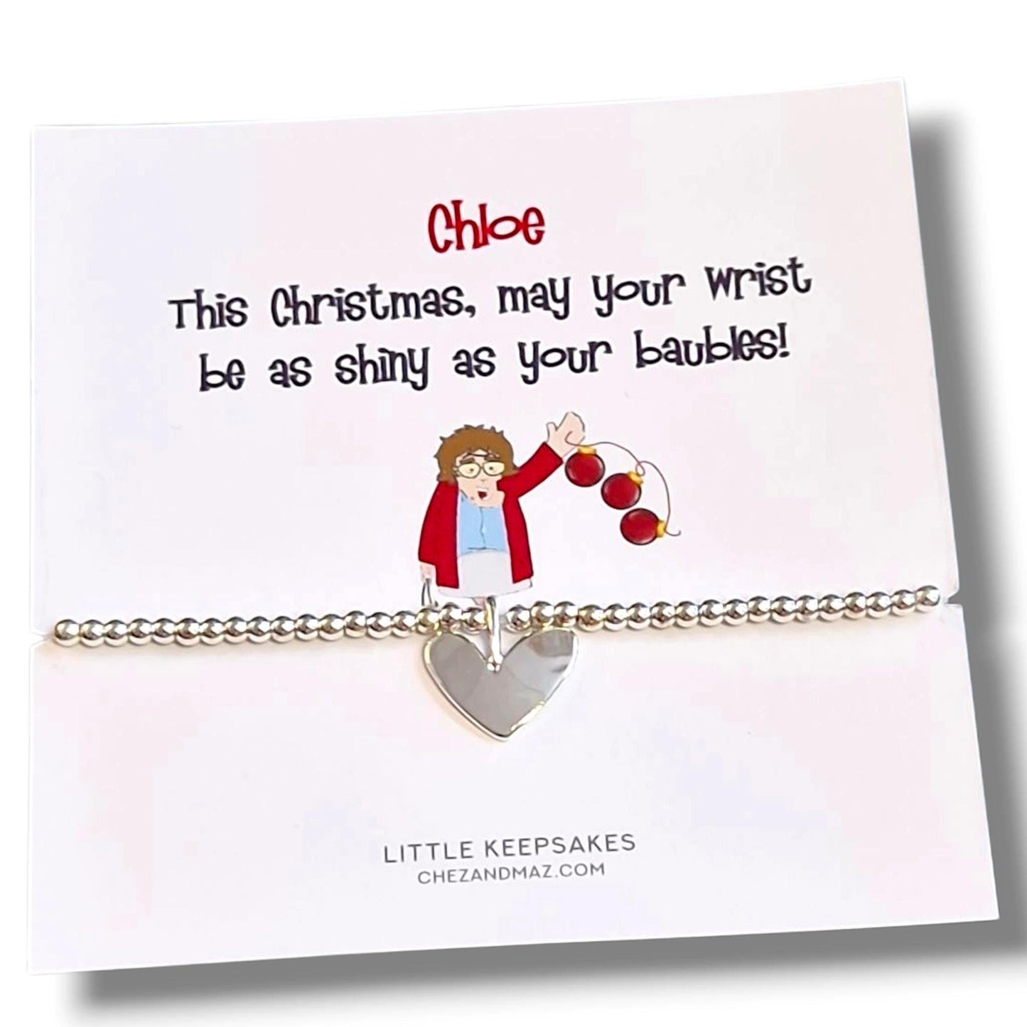Personalised Mrs. Brown’s Boys Inspired Silver Plated Bracelet – Christmas Gift – “May Your Wrist Be As Shiny As Your Baubles” – Funny